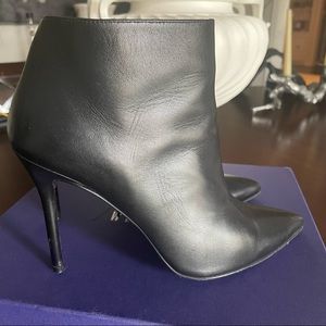STUART WEITZMAN Black nappa leather ankle boots